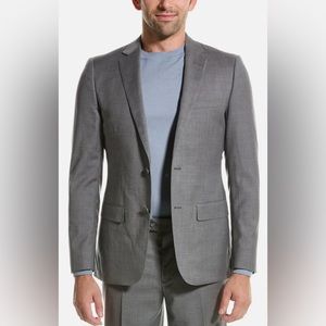 ZANETTI Gray Porto Wool-Blend Suit Jacket Size 40R NWT